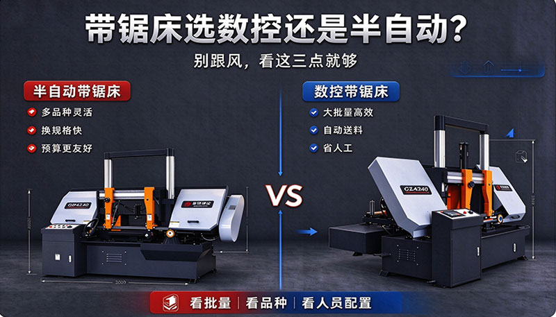 带锯床选数控还是半自动？别跟风，看这三点就够